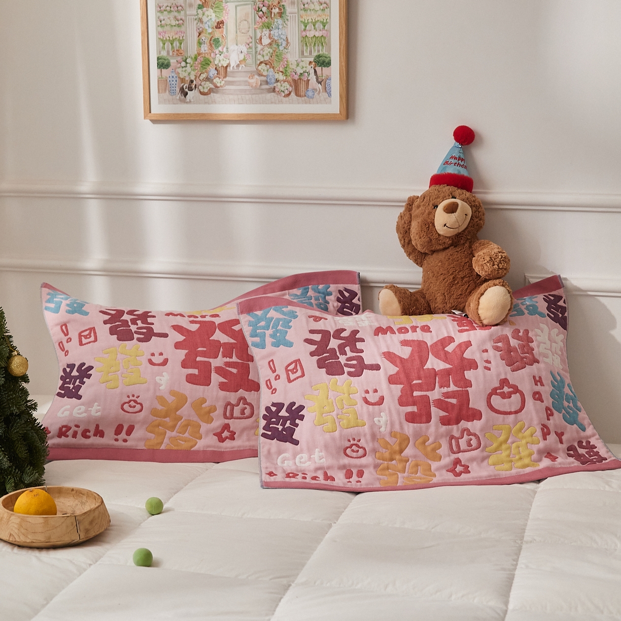 91家纺网 家纺一手货源 找家纺 沐瑟家纺 2025新款纯棉纱布枕巾八层枕巾-發 满發