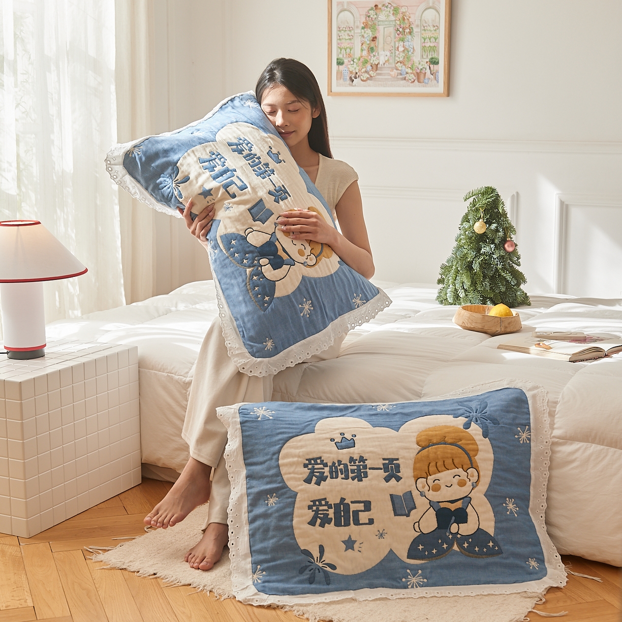 91家纺网 家纺一手货源 找家纺 （总）沐瑟家纺 2025新款花边枕巾