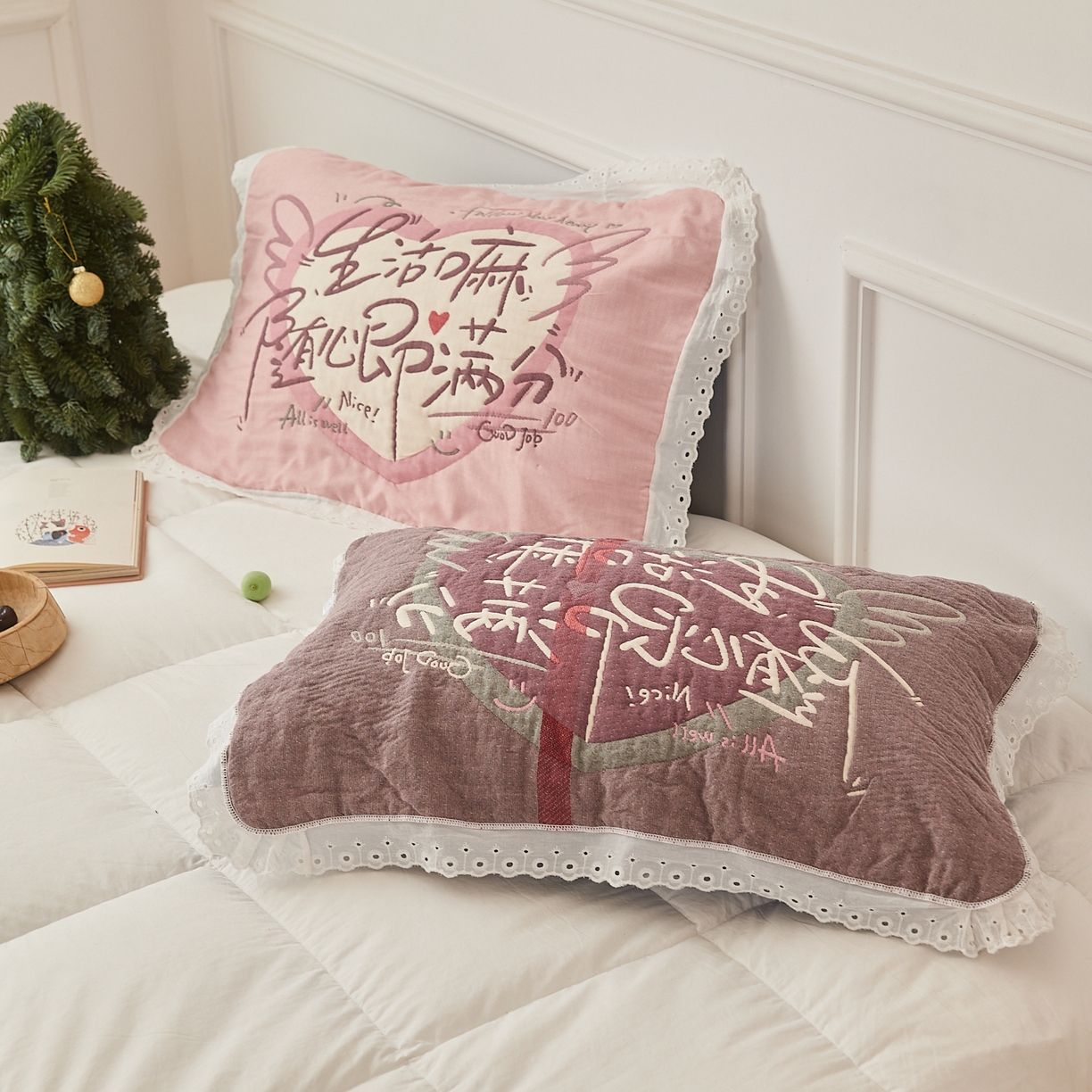 91家纺网 家纺一手货源 找家纺 沐瑟家纺 2025新款花边枕巾 生活随心