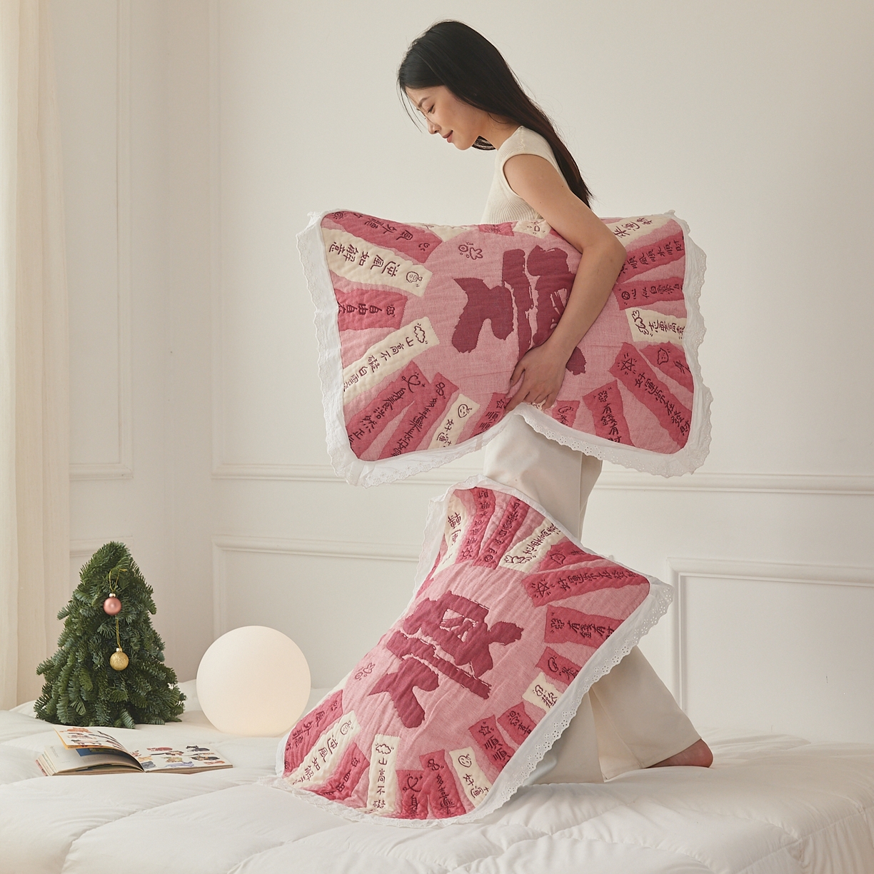 91家纺网 家纺一手货源 找家纺 沐瑟家纺 2025新款花边枕巾 顺