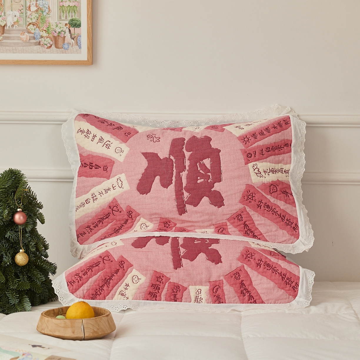 91家纺网 家纺一手货源 找家纺 沐瑟家纺 2025新款花边枕巾 顺