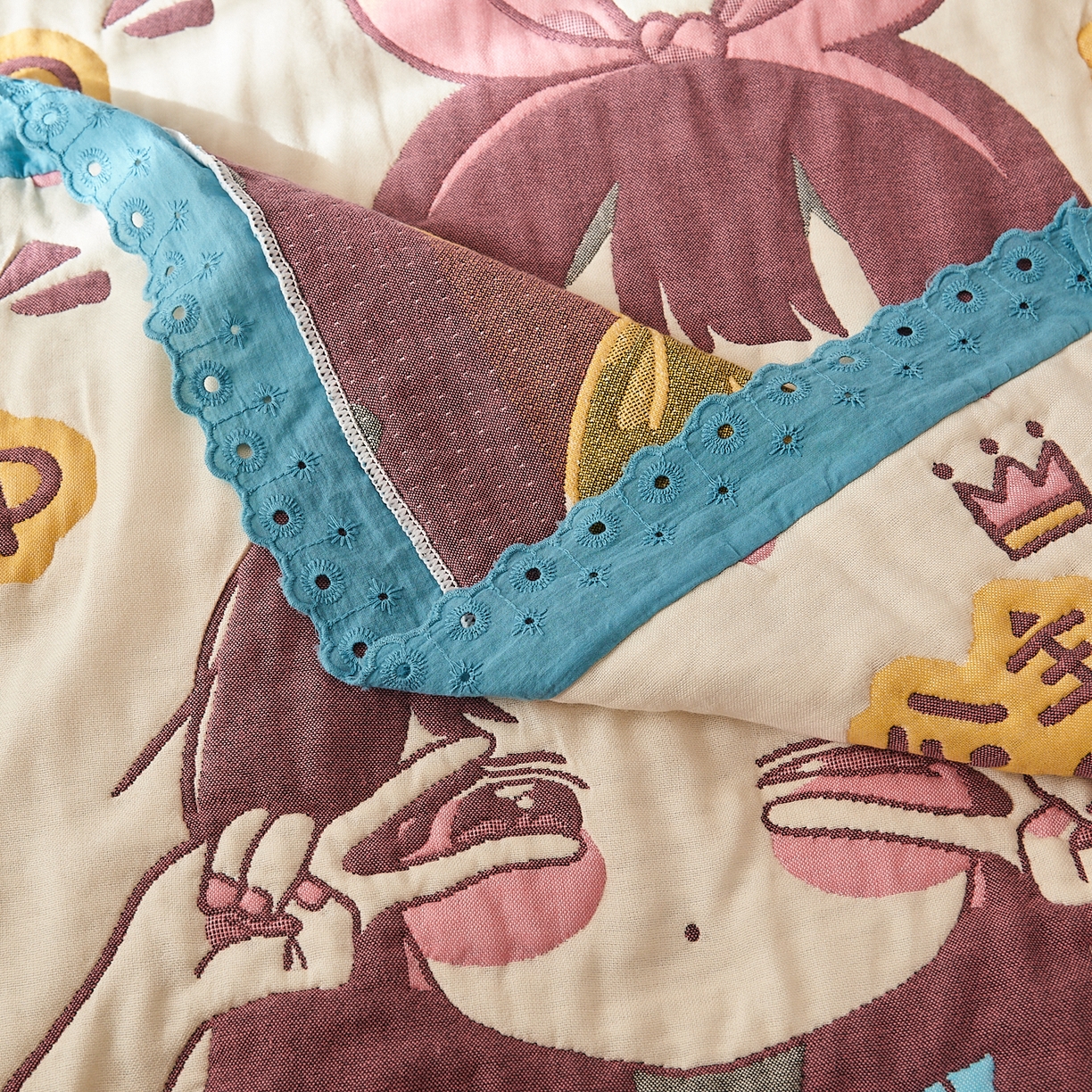 91家纺网 家纺一手货源 找家纺 沐瑟家纺 2025新款花边枕巾 阳光公主