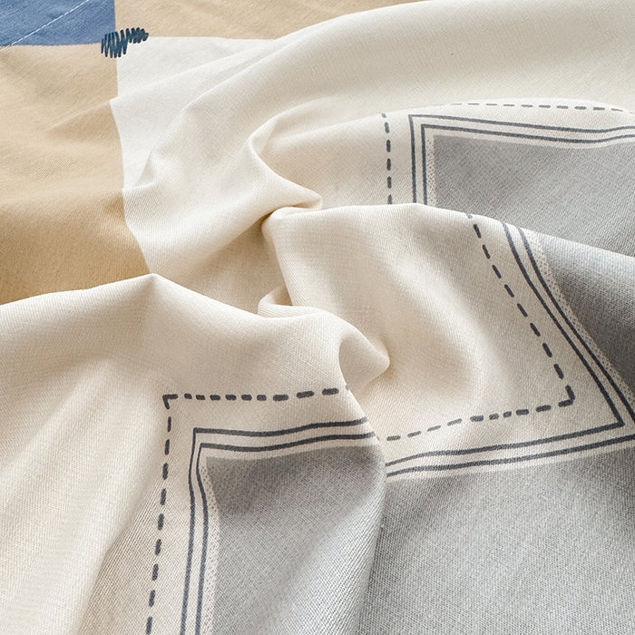 91家纺网 家纺一手货源 找家纺 名优家纺 2026新款12868全棉小清新印花四件套单品系列-床裙三件套 几何飞船