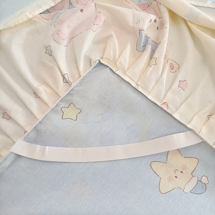 91家纺网 家纺一手货源 找家纺 （总）名优家纺 2026新款12868全棉小清新印花四件套单品系列-床裙三件套