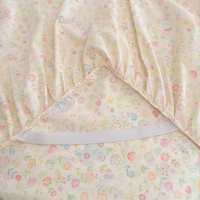 91家纺网 家纺一手货源 找家纺 名优家纺 2026新款12868全棉小清新印花四件套单品系列-床裙三件套 动物花园