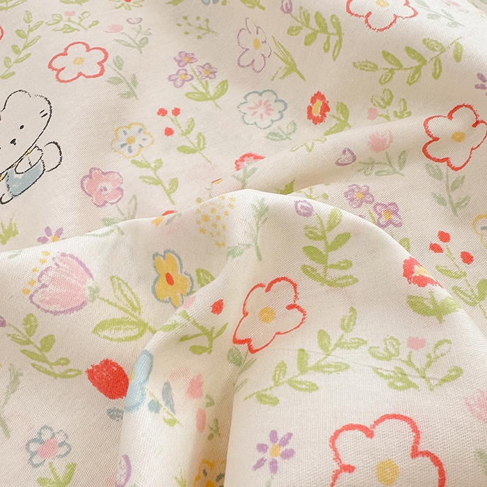 91家纺网 家纺一手货源 找家纺 名优家纺 2026新款12868全棉小清新印花四件套单品系列-床裙三件套 动物花园