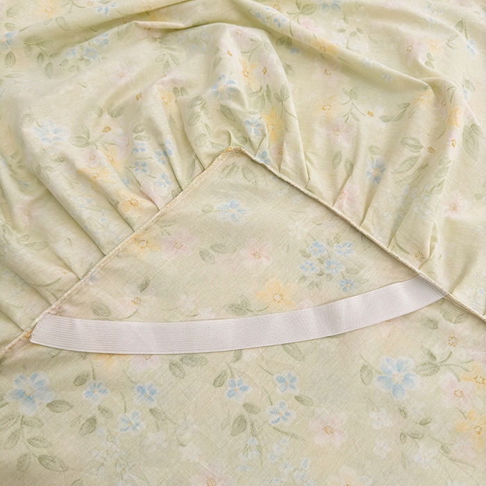 91家纺网 家纺一手货源 找家纺 名优家纺 2026新款12868全棉小清新印花四件套单品系列-床裙三件套 徐徐花开