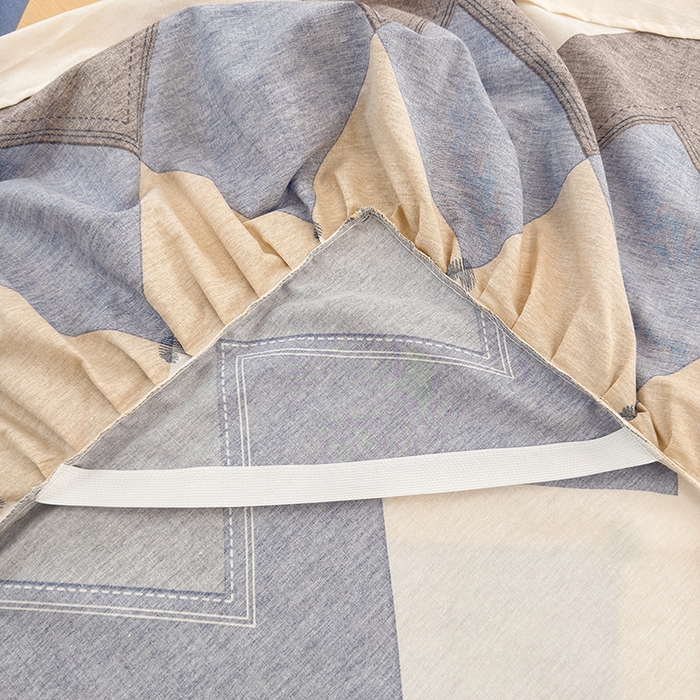 91家纺网 家纺一手货源 找家纺 名优家纺 2026新款12868全棉小清新印花四件套单品系列-床裙三件套 几何飞船