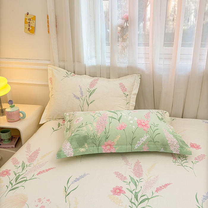 91家纺网 家纺一手货源 找家纺 名优家纺 2026新款12868全棉小清新印花四件套单品系列-床裙三件套 谣谣玉穗