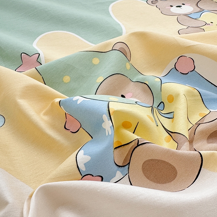 91家纺网 家纺一手货源 找家纺 名优家纺 2026新款12868全棉小清新印花四件套单品系列-床裙三件套 冰激凌派对