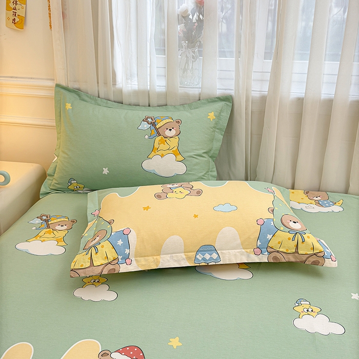 91家纺网 家纺一手货源 找家纺 名优家纺 2026新款12868全棉小清新印花四件套单品系列-床裙三件套 冰激凌派对