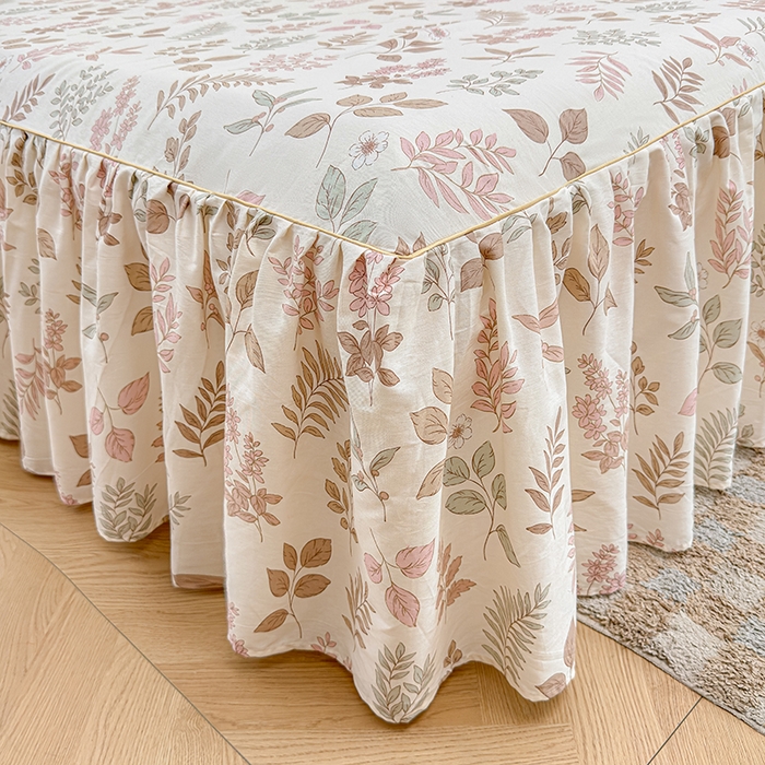 91家纺网 家纺一手货源 找家纺 名优家纺 2026新款12868全棉小清新印花四件套单品系列-床裙三件套 夏瑾