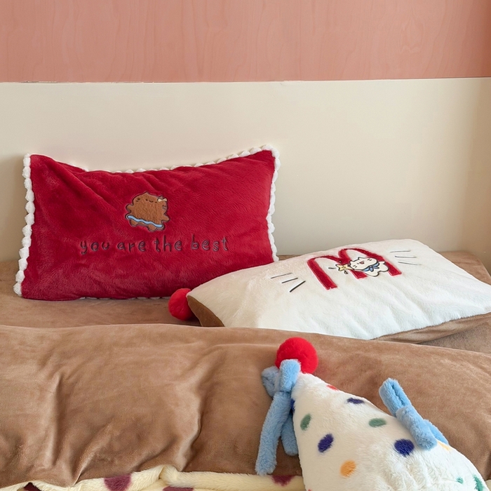 91家纺网 家纺一手货源 找家纺 桔子家纺 2025秋冬新款兔兔绒美式复古系列四件套 coco可可（四件套）