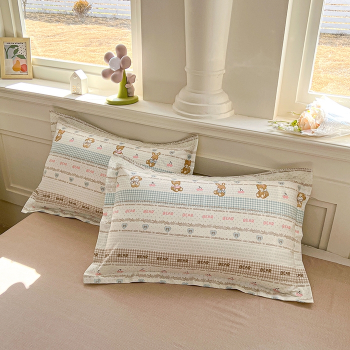 91家纺网 家纺一手货源 找家纺 （总）名优家纺 2026新款12868全棉小清新印花四件套单品系列-单枕套