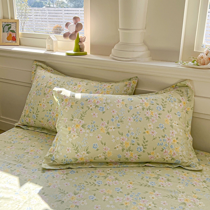 91家纺网 家纺一手货源 找家纺 （总）名优家纺 2026新款12868全棉小清新印花四件套单品系列-单枕套