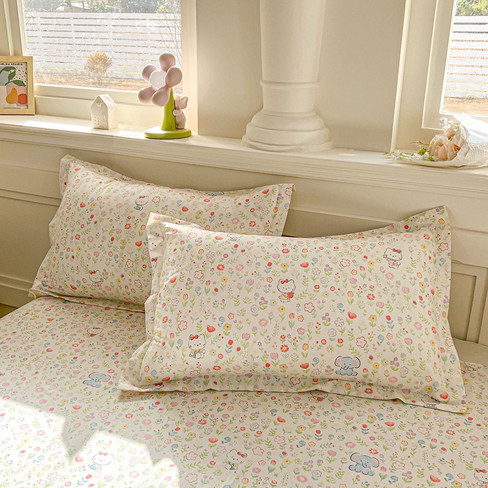 名优家纺 2026新款12868全棉小清新印花四件套单品系列-单枕套 动物花园