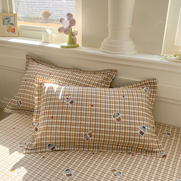 名优家纺 2026新款12868全棉小清新印花四件套单品系列-单枕套 帽子比熊