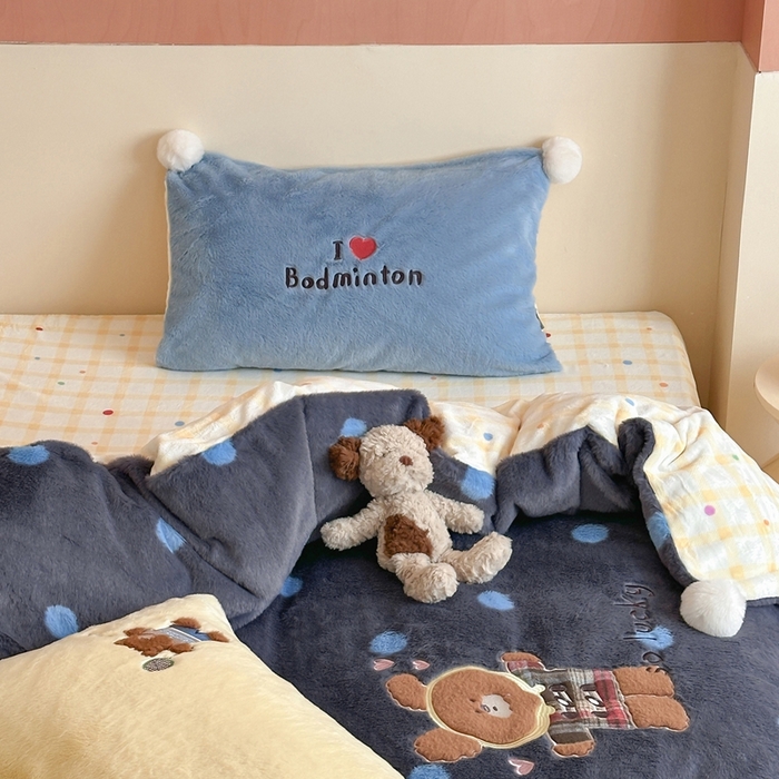 91家纺网 家纺一手货源 找家纺 桔子家纺 2025秋冬新款兔兔绒美式复古系列四件套 吉米（四件套）