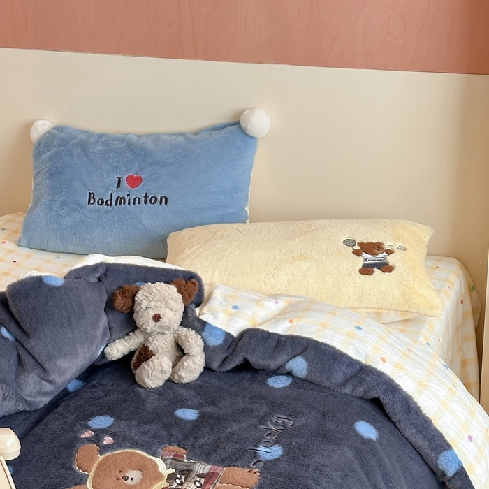 91家纺网 家纺一手货源 找家纺 桔子家纺 2025秋冬新款兔兔绒美式复古系列四件套 吉米（四件套）