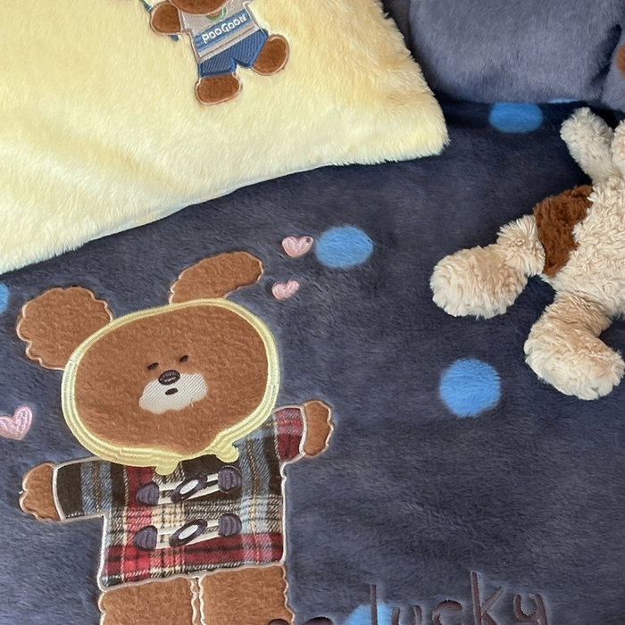 91家纺网 家纺一手货源 找家纺 桔子家纺 2025秋冬新款兔兔绒美式复古系列四件套 吉米（四件套）