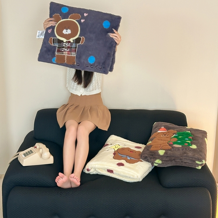 91家纺网 家纺一手货源 找家纺 （总）桔子家纺 2025新款秋冬兔兔美式复古兔兔皮草毯毯子多功能盖毯