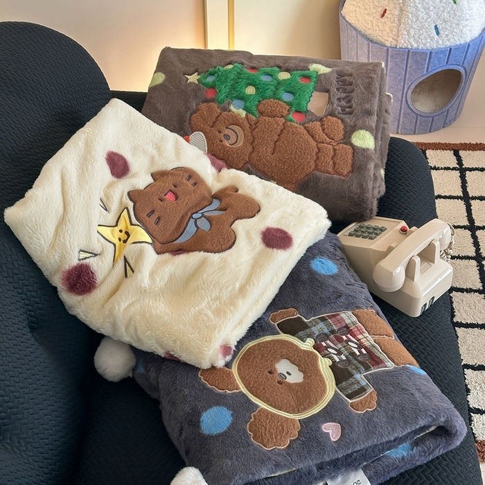 91家纺网 家纺一手货源 找家纺 （总）桔子家纺 2025新款秋冬兔兔美式复古兔兔皮草毯毯子多功能盖毯