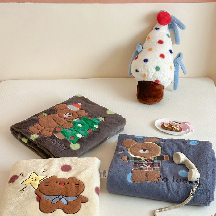 91家纺网 家纺一手货源 找家纺 （总）桔子家纺 2025新款秋冬兔兔美式复古兔兔皮草毯毯子多功能盖毯