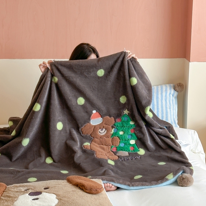 桔子家纺 2025新款秋冬兔兔美式复古兔兔皮草毯毯子多功能盖毯 查理（毯子）