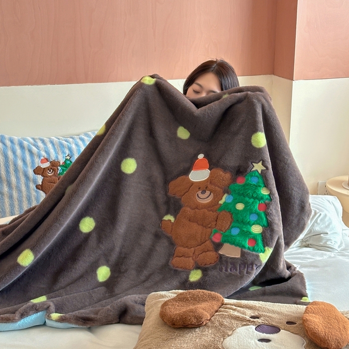 91家纺网 家纺一手货源 找家纺 桔子家纺 2025新款秋冬兔兔美式复古兔兔皮草毯毯子多功能盖毯 查理（毯子）