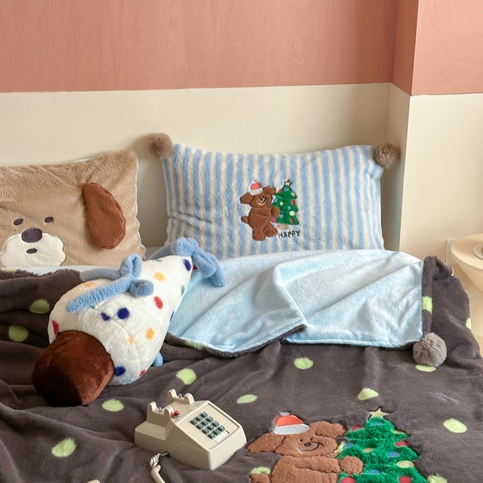 91家纺网 家纺一手货源 找家纺 桔子家纺 2025新款秋冬兔兔美式复古兔兔皮草毯毯子多功能盖毯 查理（毯子）