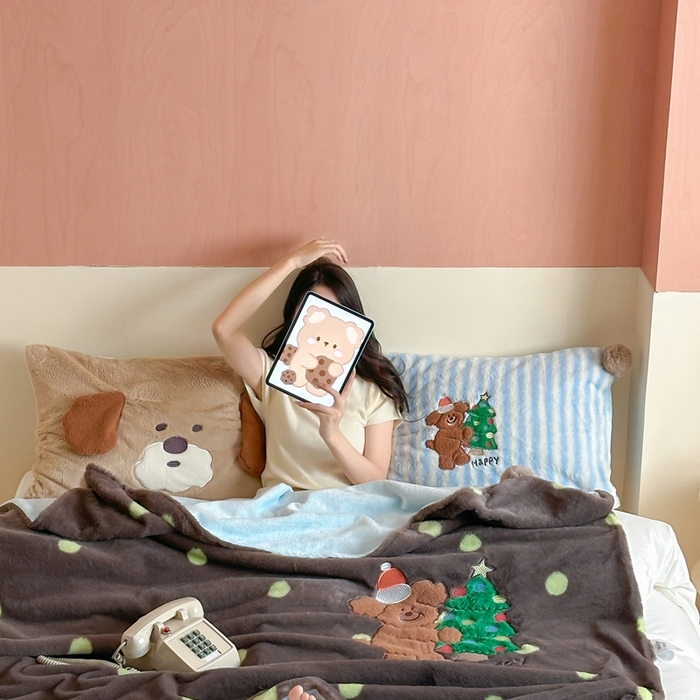 91家纺网 家纺一手货源 找家纺 桔子家纺 2025新款秋冬兔兔美式复古兔兔皮草毯毯子多功能盖毯 查理（毯子）