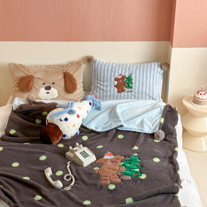 91家纺网 家纺一手货源 找家纺 桔子家纺 2025新款秋冬兔兔美式复古兔兔皮草毯毯子多功能盖毯 查理（毯子）