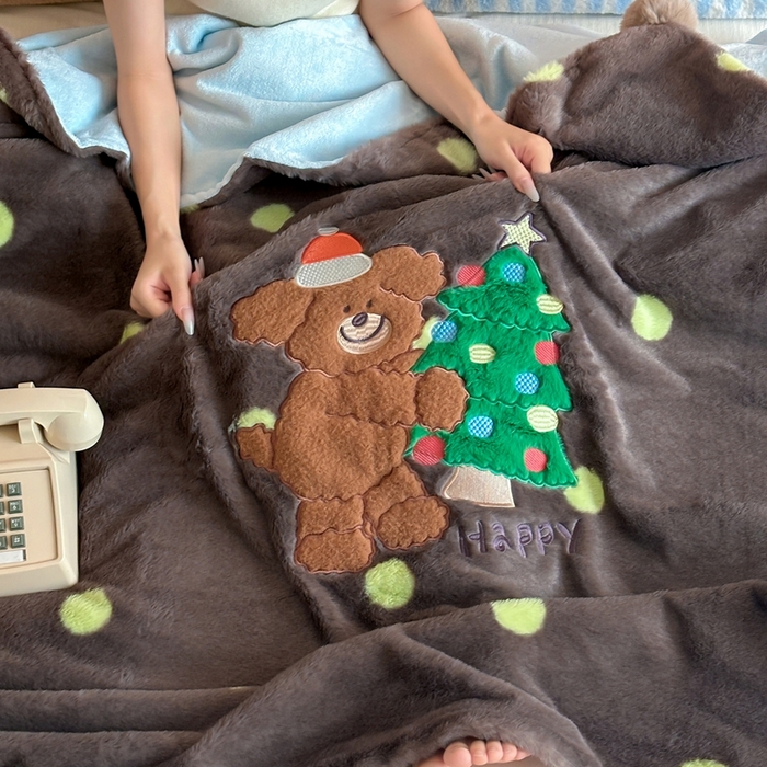 91家纺网 家纺一手货源 找家纺 桔子家纺 2025新款秋冬兔兔美式复古兔兔皮草毯毯子多功能盖毯 查理（毯子）