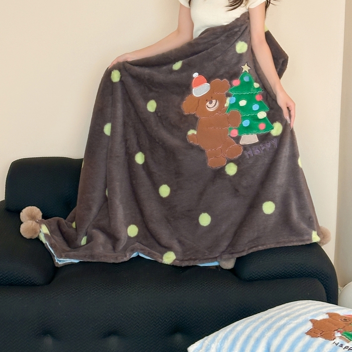 91家纺网 家纺一手货源 找家纺 桔子家纺 2025新款秋冬兔兔美式复古兔兔皮草毯毯子多功能盖毯 查理（毯子）