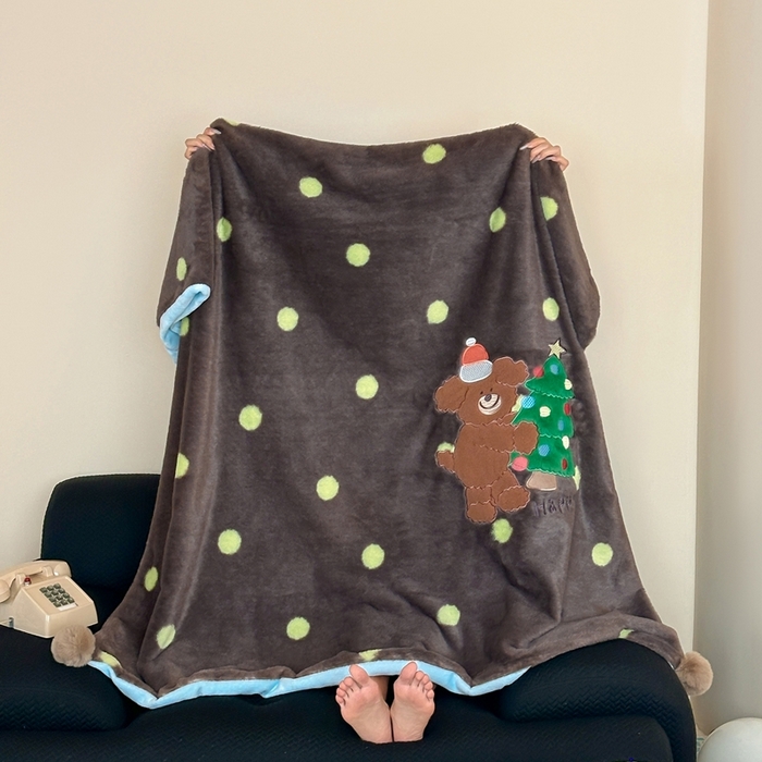 91家纺网 家纺一手货源 找家纺 桔子家纺 2025新款秋冬兔兔美式复古兔兔皮草毯毯子多功能盖毯 查理（毯子）