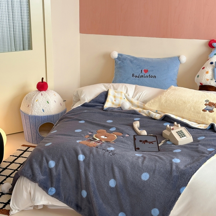 91家纺网 家纺一手货源 找家纺 桔子家纺 2025新款秋冬兔兔美式复古兔兔皮草毯毯子多功能盖毯 吉米（毯子）