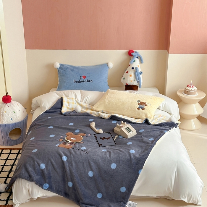 91家纺网 家纺一手货源 找家纺 桔子家纺 2025新款秋冬兔兔美式复古兔兔皮草毯毯子多功能盖毯 吉米（毯子）