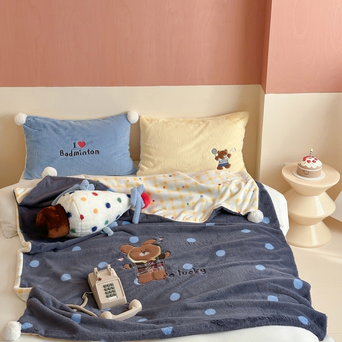 91家纺网 家纺一手货源 找家纺 桔子家纺 2025新款秋冬兔兔美式复古兔兔皮草毯毯子多功能盖毯 吉米（毯子）