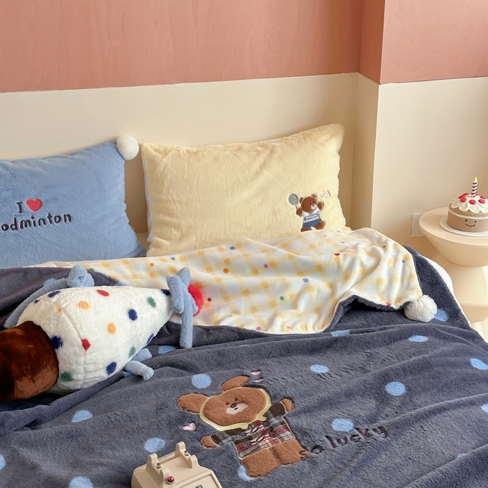 91家纺网 家纺一手货源 找家纺 桔子家纺 2025新款秋冬兔兔美式复古兔兔皮草毯毯子多功能盖毯 吉米（毯子）