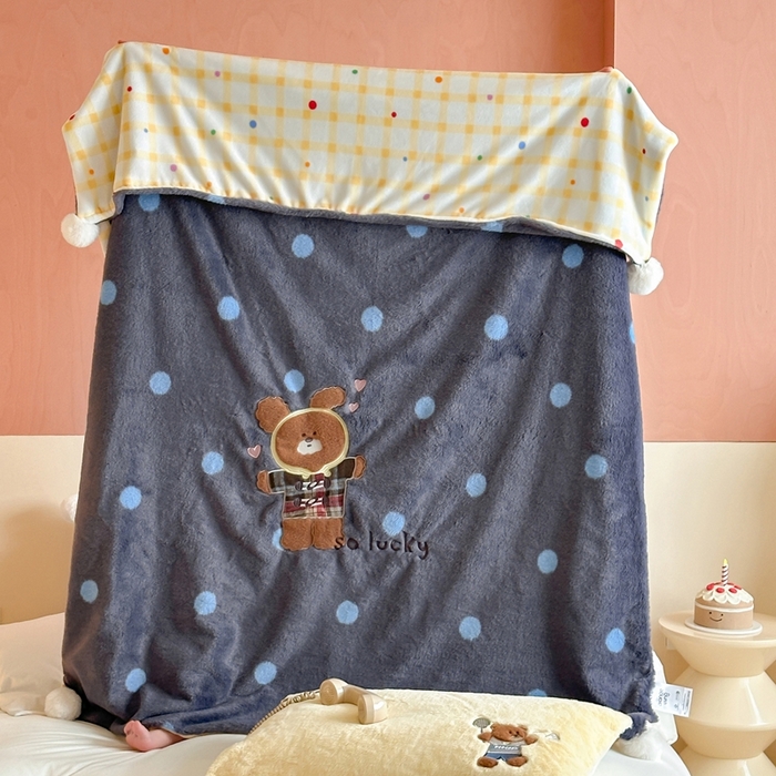 91家纺网 家纺一手货源 找家纺 桔子家纺 2025新款秋冬兔兔美式复古兔兔皮草毯毯子多功能盖毯 吉米（毯子）