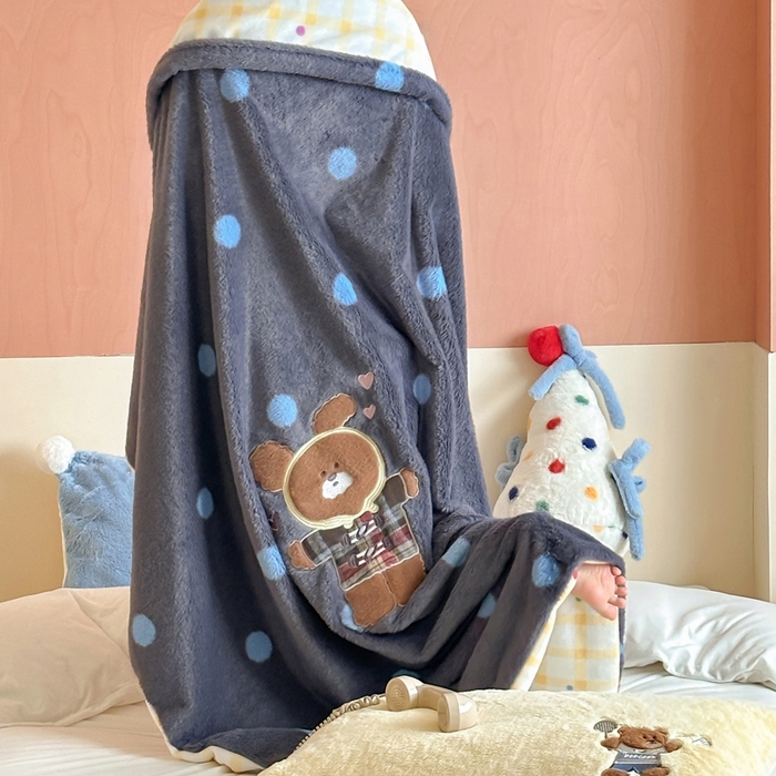 91家纺网 家纺一手货源 找家纺 桔子家纺 2025新款秋冬兔兔美式复古兔兔皮草毯毯子多功能盖毯 吉米（毯子）