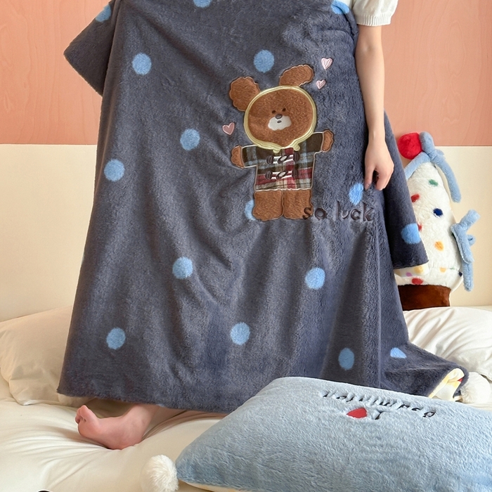 91家纺网 家纺一手货源 找家纺 桔子家纺 2025新款秋冬兔兔美式复古兔兔皮草毯毯子多功能盖毯 吉米（毯子）