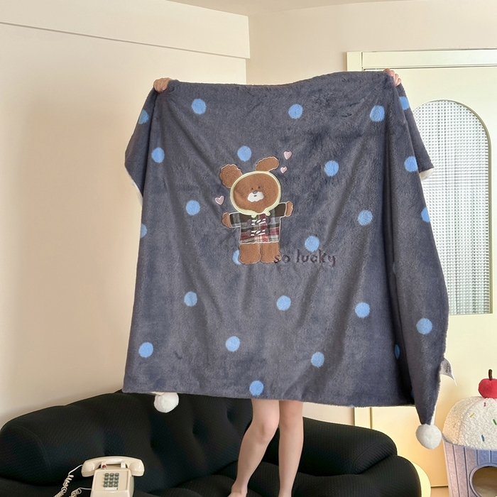 91家纺网 家纺一手货源 找家纺 桔子家纺 2025新款秋冬兔兔美式复古兔兔皮草毯毯子多功能盖毯 吉米（毯子）