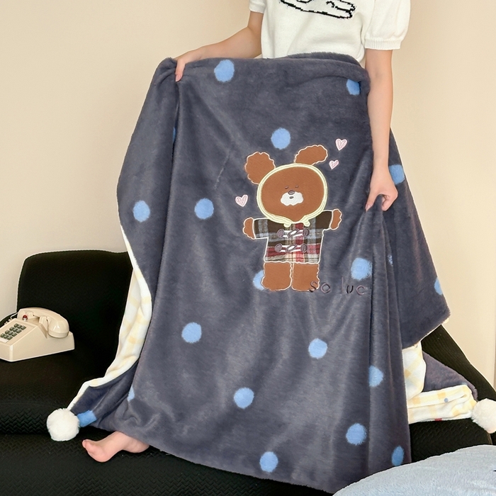 91家纺网 家纺一手货源 找家纺 桔子家纺 2025新款秋冬兔兔美式复古兔兔皮草毯毯子多功能盖毯 吉米（毯子）