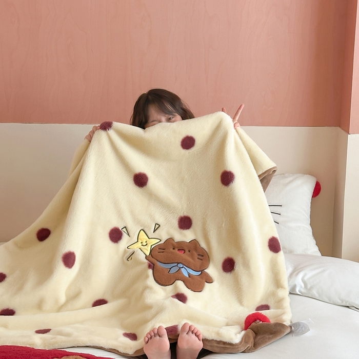 桔子家纺 2025新款秋冬兔兔美式复古兔兔皮草毯毯子多功能盖毯 coco可可（毯子）