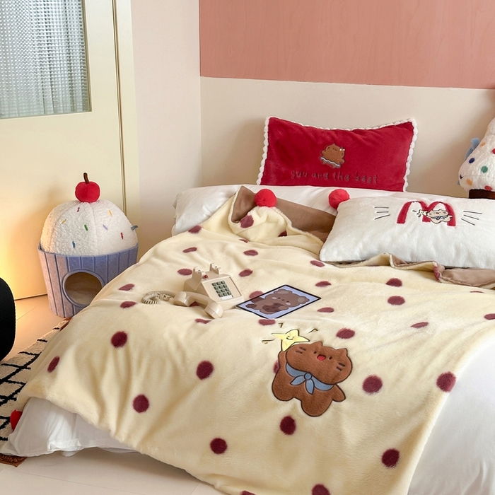 91家纺网 家纺一手货源 找家纺 桔子家纺 2025新款秋冬兔兔美式复古兔兔皮草毯毯子多功能盖毯 coco可可（毯子）