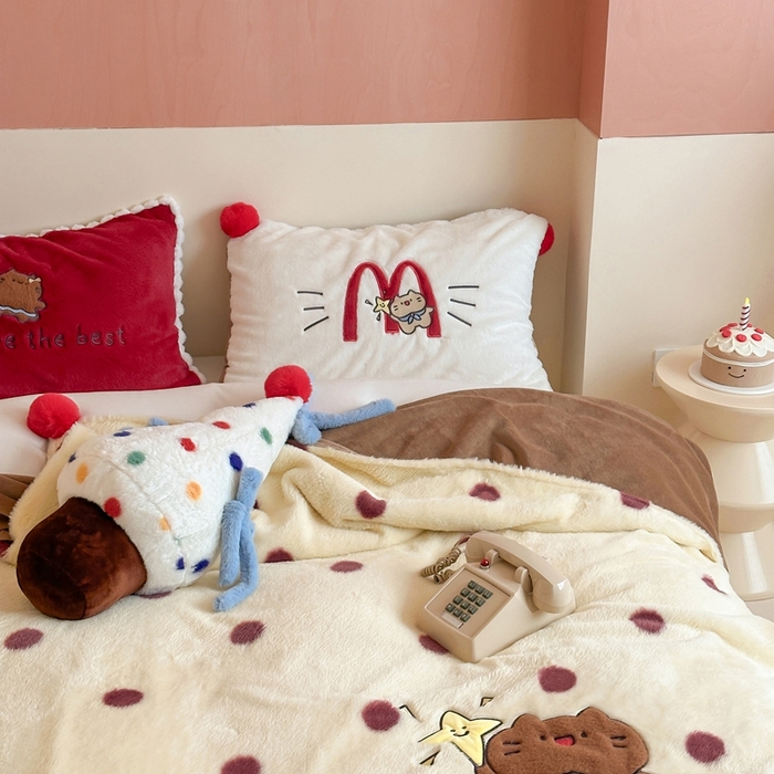 91家纺网 家纺一手货源 找家纺 桔子家纺 2025新款秋冬兔兔美式复古兔兔皮草毯毯子多功能盖毯 coco可可（毯子）