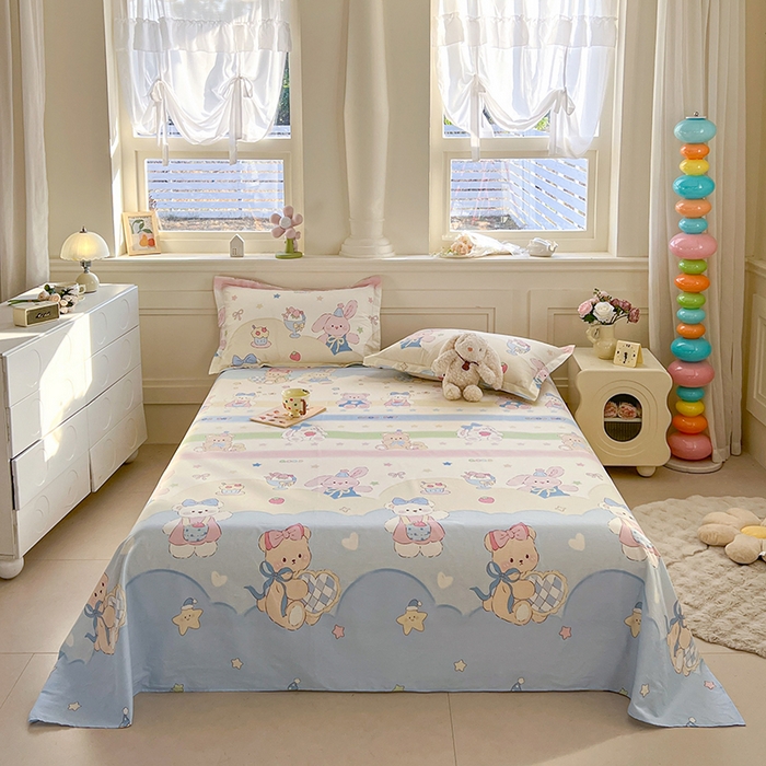 （总）名优家纺 2026新款12868全棉小清新印花四件套单品系列-单床单