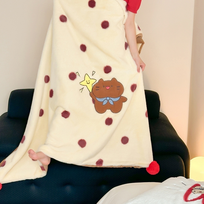 91家纺网 家纺一手货源 找家纺 桔子家纺 2025新款秋冬兔兔美式复古兔兔皮草毯毯子多功能盖毯 coco可可（毯子）