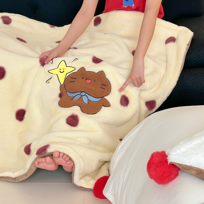 91家纺网 家纺一手货源 找家纺 桔子家纺 2025新款秋冬兔兔美式复古兔兔皮草毯毯子多功能盖毯 coco可可（毯子）